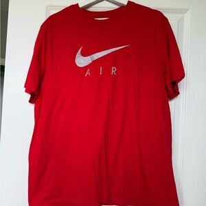 Nike Red T-Shirt with Silver Logo